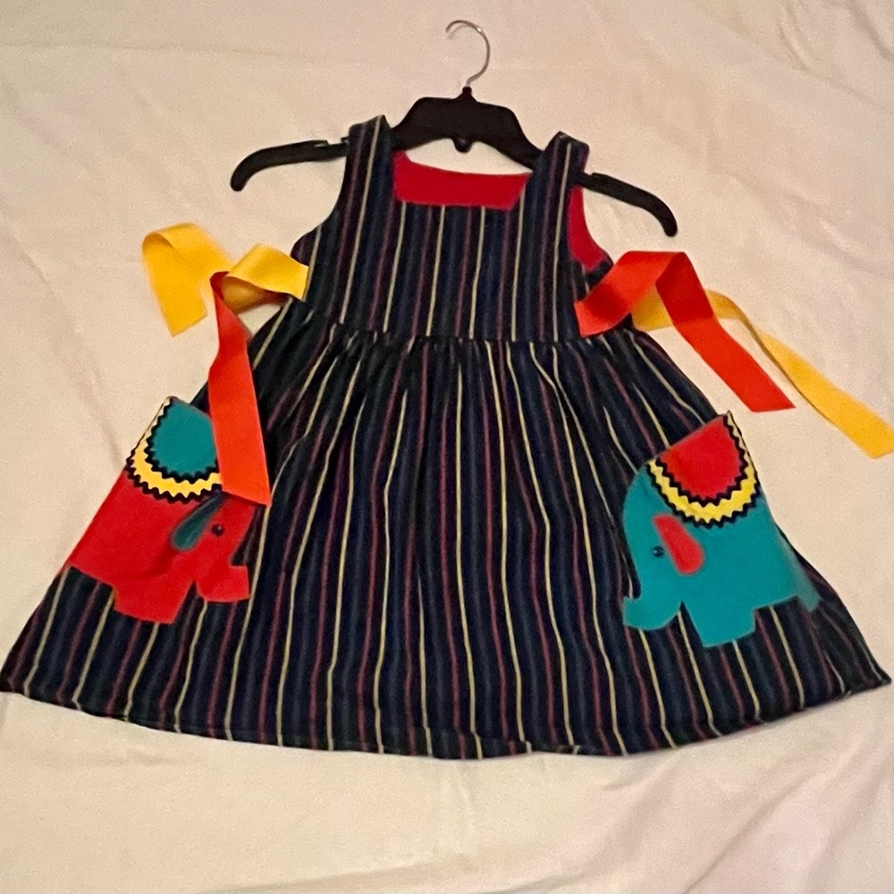 Colorful Striped Elephant Dress